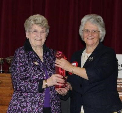 President Mrs Pat Edmondson making the presentation to the Judge Mrs Christine Morton